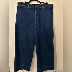 LOFT Dark Blue Flare & Wide Leg Jeans